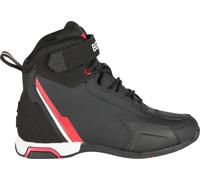 Bering Jag Zapatos de moto impermeables, negro-blanco-rojo, tamaño 40 para Hombres