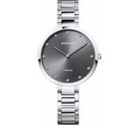 BERING Mujer Análoga Cuarzo Reloj de pulsera de colección con Titanio Pulsera und Cristal de zafiro , Plata/Negro