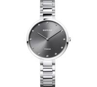 BERING Mujer Análoga Cuarzo Reloj de pulsera de colección con Titanio Pulsera und Cristal de zafiro , Plata/Negro