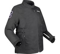 Bering Pamela Queen Size impermeable Chaqueta textil de motocicleta para mujer, negro-blanco, tamaño 40
