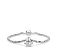 BERING Polar Animals - Pulsera con colgante de pingüino para mujer | Pulsera de malla de acero inoxidable con cristales de circonita, cierre deslizante, diseño escandinavo