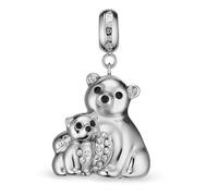 BERING PolarBearMom Colgante de tuerca de oso polar de acero inoxidable, Einheitsgröße, Acero inoxidable Zirconia cúbica, Circonia cúbica