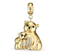 BERING PolarBearMom Colgante de tuerca de oso polar de acero inoxidable, Einheitsgröße, Acero inoxidable Zirconia cúbica, Circonia cúbica