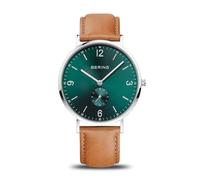 BERING Reloj analógico de Cuarzo japonés para Hombre con Correa de Piel 14040-508, marrón, Correa