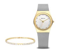 BERING Reloj analógico de Cuarzo japonés para Mujer con Correa de Acero Inoxidable 12927-001-GWP, Plata, Pulsera