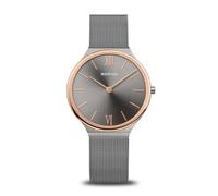 BERING Reloj analógico de Cuarzo japonés para Mujer con Correa de Acero Inoxidable 18434-369, Gris, Pulsera