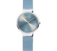 BERING Reloj analógico redondo para mujer con esfera azul 19031-308