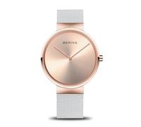 BERING Reloj analógico Unisex de Cuarzo japonés con Correa de Acero Inoxidable 14539-266, Blanco, Pulsera