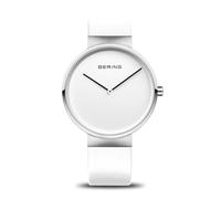 BERING Reloj analógico Unisex de Cuarzo japonés con Correa de Piel 14539-604, Blanco, Pulsera