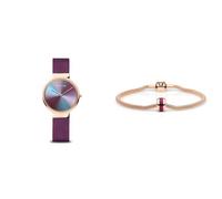 BERING Reloj de Cuarzo para Mujer, Colección Anniversary de Acero Inoxidable y Cristal de Zafiro 10X31-Anniversario Pulseras en Oro Rosa para Mujer, GOH2-R-ME-190