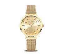 BERING Reloj de cuarzo para mujer, Colección Charity de acero inoxidable y cristal de zafiro 14134-999-GWP, Resistente al agua: 3 atm