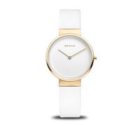 BERING Reloj de cuarzo para mujer, colección clásica, acero inoxidable y cristal de zafiro 14531-634, amarillo