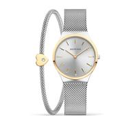 BERING Reloj de Cuarzo para Mujer Movement - Classic Collection con Acero Inoxidable y Cristal de Zafiro 12131-014-GWP, Plata, Pulsera