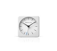 BERING Reloj despertador | Diseño nórdico simple y moderno | Blanco y blanco | Funcionamiento silencioso | 66 mm de diámetro | 90066-54S