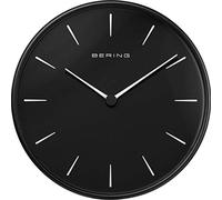 BERING Reloj despertador | Diseño nórdico simple y moderno | Negro y negro | Funcionamiento silencioso |162 mm de diámetro | 90292-22R