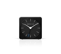 BERING Reloj despertador | Diseño nórdico simple y moderno | Negro y negro | Funcionamiento silencioso | 66 mm de diámetro | 91066-54S