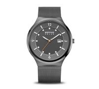Bering Reloj Solar para Hombre | Pulido/Gris Cepillado | 14442-077, Gris, Classic