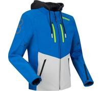 Bering Rotor Softshell Chaqueta textil de moto impermeable, gris-azul, tamaño 4XL para Hombres