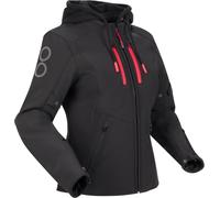 Bering Rotor Softshell Chaqueta textil impermeable para mujer, negro-rojo, tamaño 44