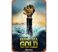 Bering Sea Gold - Placa de metal para decoración de pared (20,3 x 30,5 cm), diseño retro vintage