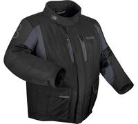 Bering Siberia King Size Chaqueta textil de moto impermeable, negro-gris, tamaño 3XL para Hombres