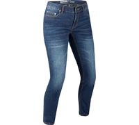 Bering Trust Tapered Vaqueros de moto para mujer, Blue Stone Wash, Talla 48
