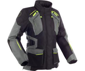 Bering Vision impermeable Chaqueta textil de motocicleta para mujer, negro/gris, Talla 42