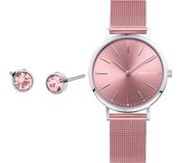 BERING Women's Quartz Watch | 34mm Case | Wristwatch with Silver Case | Green Dial | Silver Milanese Strap | 3 ATM | 14134-999-GWP