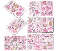 Berirexrion Cartulina de inserción para funda transparente, 58 piezas de coquettee rosa, accesorios de decoración de piel, lindas calcomanías para Kindle Paperwhite 11th 12th E-Reader Bookish Reader