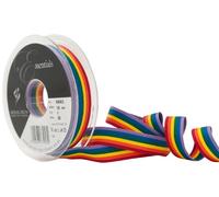 Berisfords Cinta a Rayas Arco Iris 15 mm, Multicolor