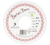 Berisfords Cinta de satén a Doble Cara 3501 de 30 m x 3 mm, Color Blanco Nupcial