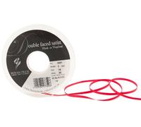 Berisfords Cinta de satén a Doble Cara 3501 de 30 m x 3 mm, Color Rojo