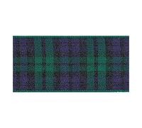 Berisfords Cinta de tartán de poliéster 40 mm, Estampado Blackwatch