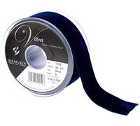 Berisfords - Cinta de terciopelo, azul marino, 36 mm x 5 m