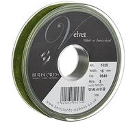 Berisfords - Cinta de Terciopelo, Terciopelo, Verde Musgo, 10.2 x 2.1 x 10.2 cm