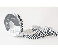 Berisfords Cinta, negro/blanco, 15 mm