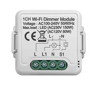 Berjalan Módulo de Interruptor de Regulador Inteligente Tuya WiFi 10A, Soporte de Control de 2 vías, 1 pandilla, Compatible con la aplicación Home Smart Life