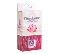 BERK Conos de incienso Pink Lotus Blue Line - 14 conos hechos a mano de Masala con soporte de cerámica - Aroma suave de loto para meditación y relajación