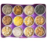 Berk HS-405 - Surtido de incienso de resinas puras (12 botes de resinas ahumadas naturales, mezcla noble de mirra, olibanum y copal para ahumar en colador y carbón)