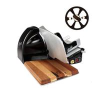 Berkel Cortafiambres - Rebanadora Home Line 200 Plus en negro - Nuevo modelo + 100% tabla de cortar fabricada a mano única