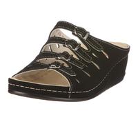 Berkemann Atlanta Hassel 737 - Zuecos de Cuero Nobuck para Mujer, Color Negro, Talla 38 2/3