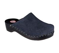Berkemann Velours Toeffler 404 - Zuecos de Ante para Mujer, Color Azul, Talla 44