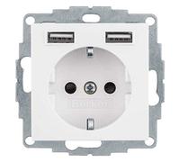 Berker 48036089 Steckdose SCHUKO/USB, Q.1/Q.3/Q.7/Q.9, polarweiß samt