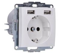 Berker 48038989 Steckdose SCHUKO/USB, Enchufes Pared, S.1, polarweiß glänzend