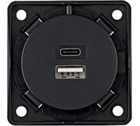 Enchufe Berker USB-A / USB-C de 2 pliegues 230 V antracita
