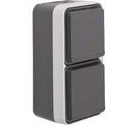 Berker 2fach Enchufe Vertical Gris Claro Cajetín IP 55 Serie W1 Tipo 47703525