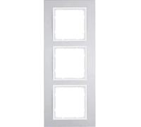 Berker - marco 3 elementos b3 aluminio/blanco polar Ref. 6511510003
