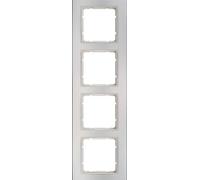 Berker - marco 4 elementos b3 aluminio/blanco polar Ref. 6511510004