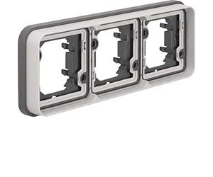 Berker Marco de 3 Compartimentos 13303505 Horizontal Gris Claro W.1 4011334405160