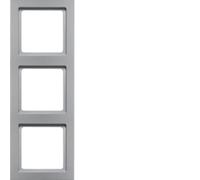 Berker Q.3 Marco triple aluminio mate lacado 10136094